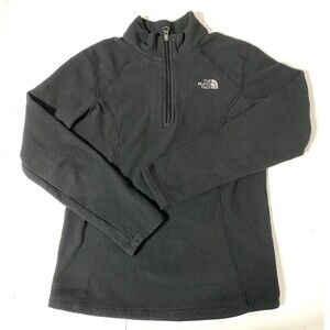 The North Face Black Quarter Zip Fleece Jacket Soft Warm Layer M (10/12)